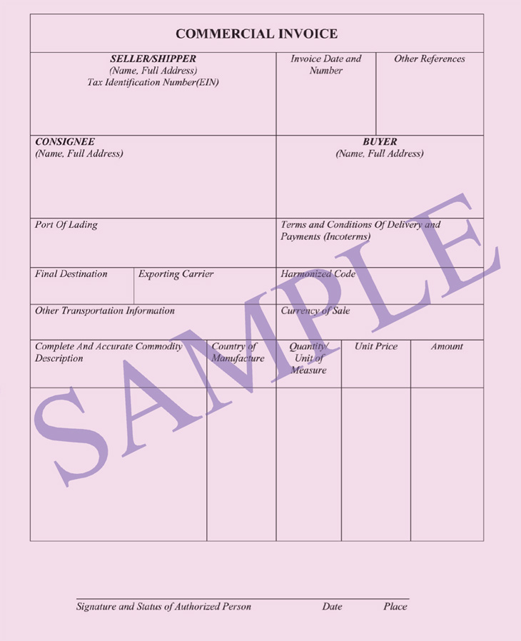 Commercial invoice